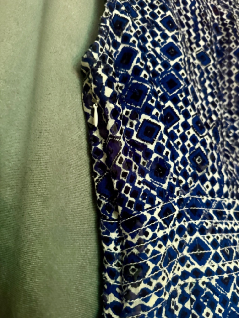 Tory Burch Blue and Black Geometric Tunic Tank - Picture 3 of 4